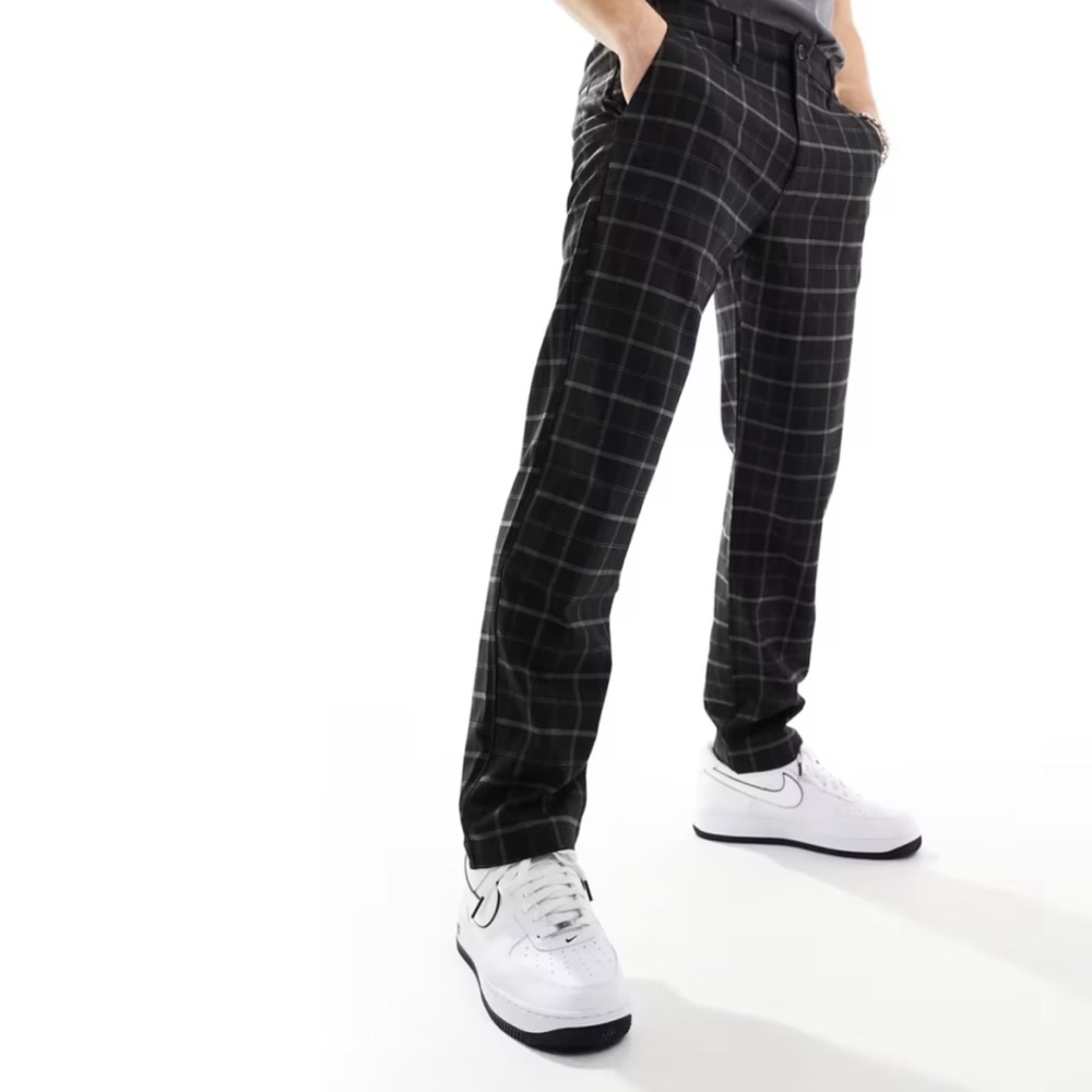 Men's Hollister Plaid Skinny Chino Pants 31 x 32 Preowned